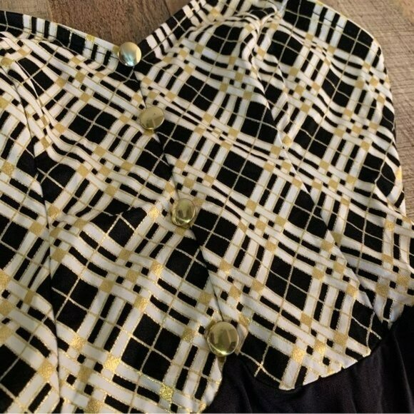 Jantzen women vintage black white and gold geometric shaped one piece swimsuit - Picture 7 of 7